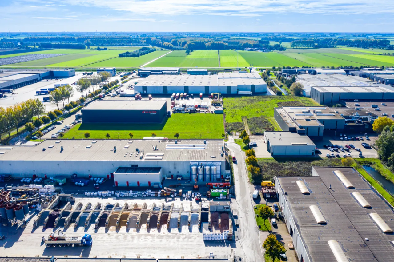 Bedrijventerrein vanuit de lucht